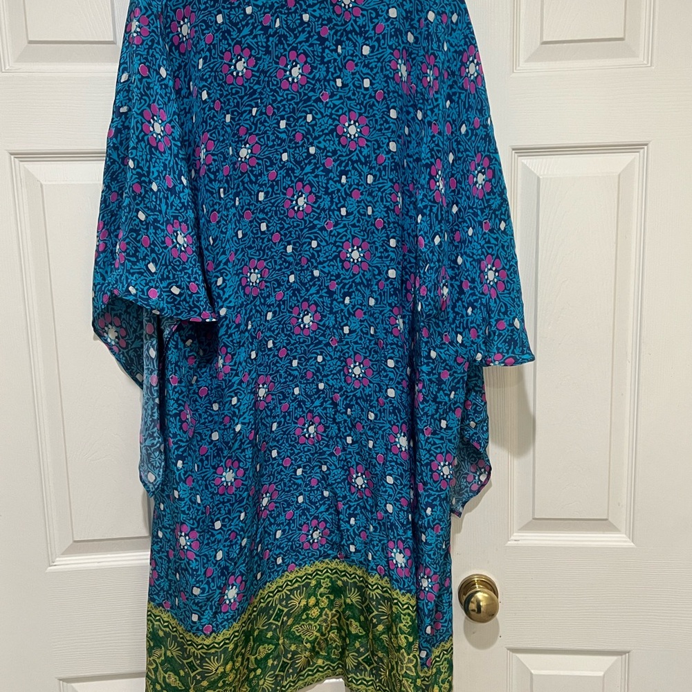 Sundance Teal & Pink Floral Swim Coverup - Picture 9 of 12